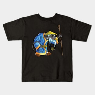 Old mouse with a walking stick greeting Kids T-Shirt